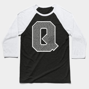 Q white Baseball T-Shirt